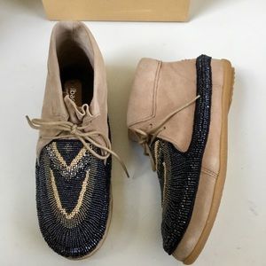 NIB LaidBack London Beaded Chukka Moccasins (38) 7-7.5